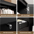 thumbnail image 6 of Modern Armoire Wardrobe Closet with 3 Drawers & 2 Doors, Tall Standing Wooden Cabinet for Hanging Clothes, Heavy Duty Storage, Black, 6 of 7