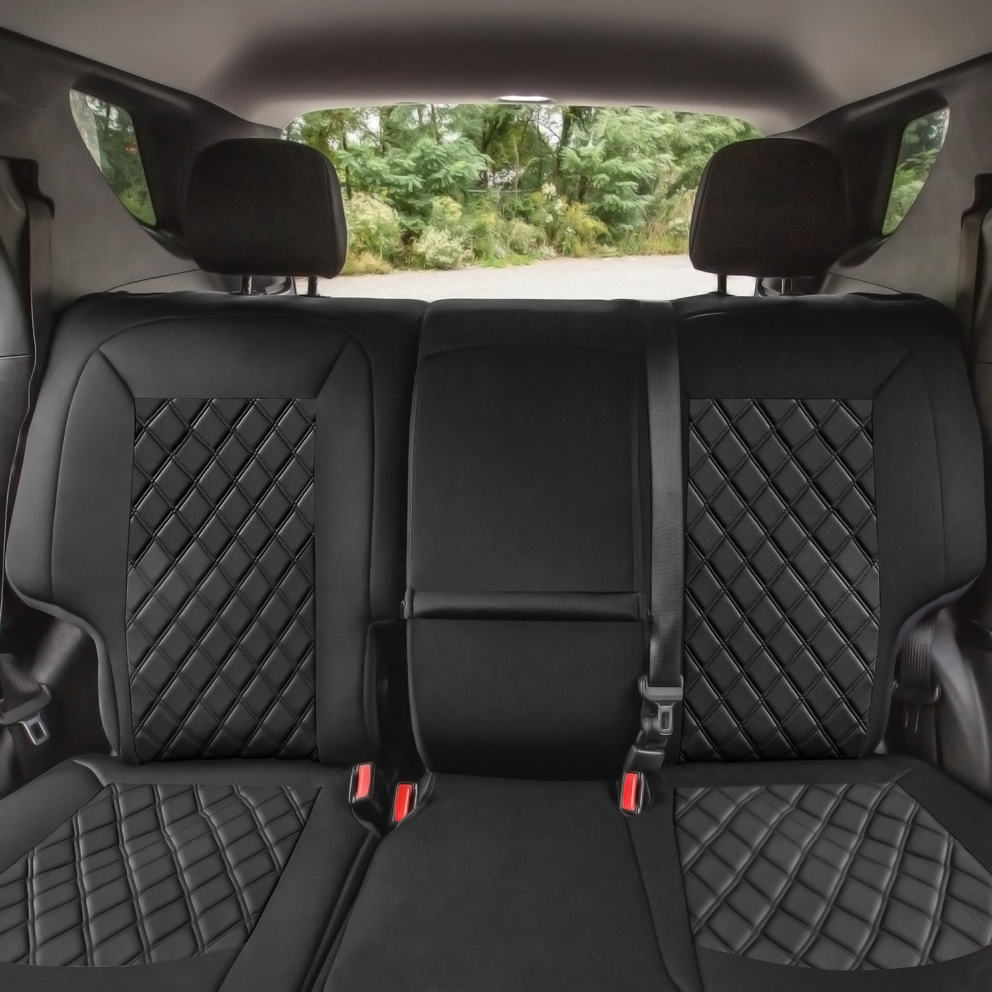 For Chevrolet Equinox 2018-2023 FH Group Neoprene Waterproof Custom Fit Car Seat Covers - Black Rear Set