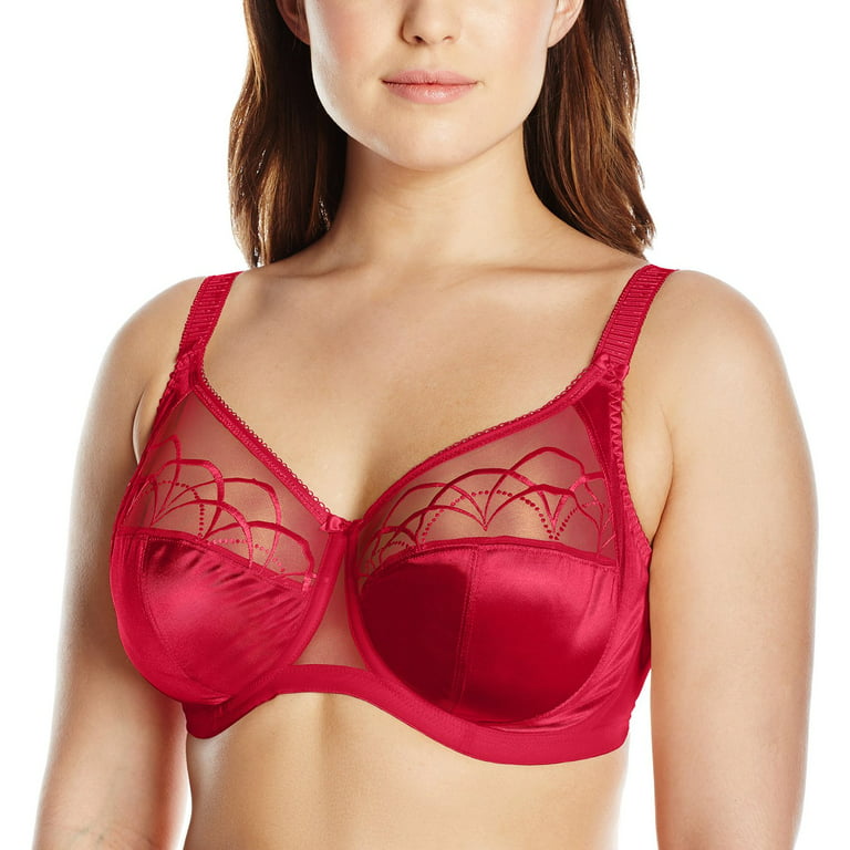 Elomi Womens Cate Underwire Full Cup Banded Bra, 36G, Red