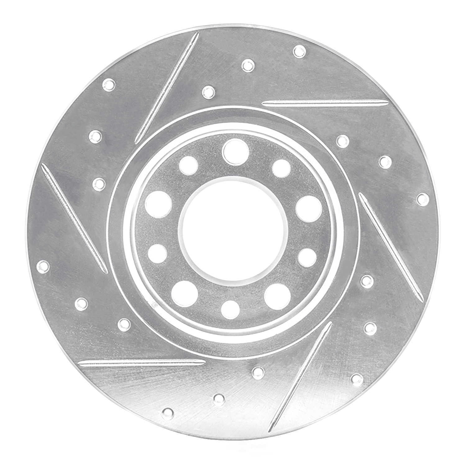 Dynamic Friction Company 631-42014R DFC Brake Rotor - Drilled And Slotted - Silver