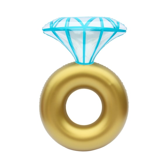 Tyler's Tubes Diamond Engagement Ring Pool Float Adult, Vinyl PVC Golden