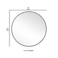 thumbnail image 5 of Benjara BM239314 Round Shape Sleek Metal Frame Mirror, Black, 5 of 5