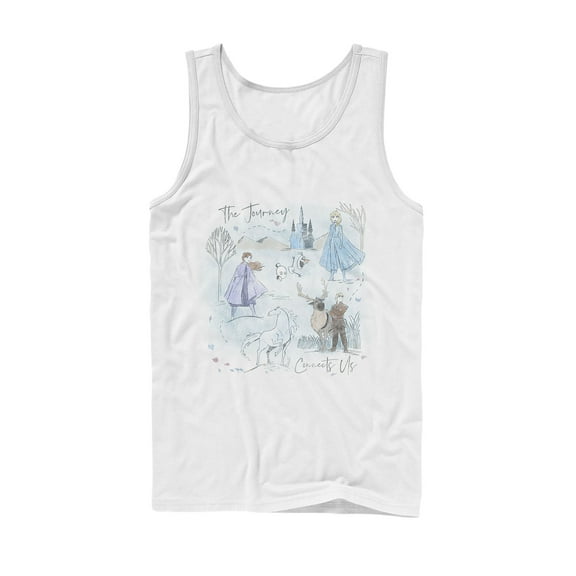 Men's Frozen 2 Journey Watercolor Tank Top White X Large
