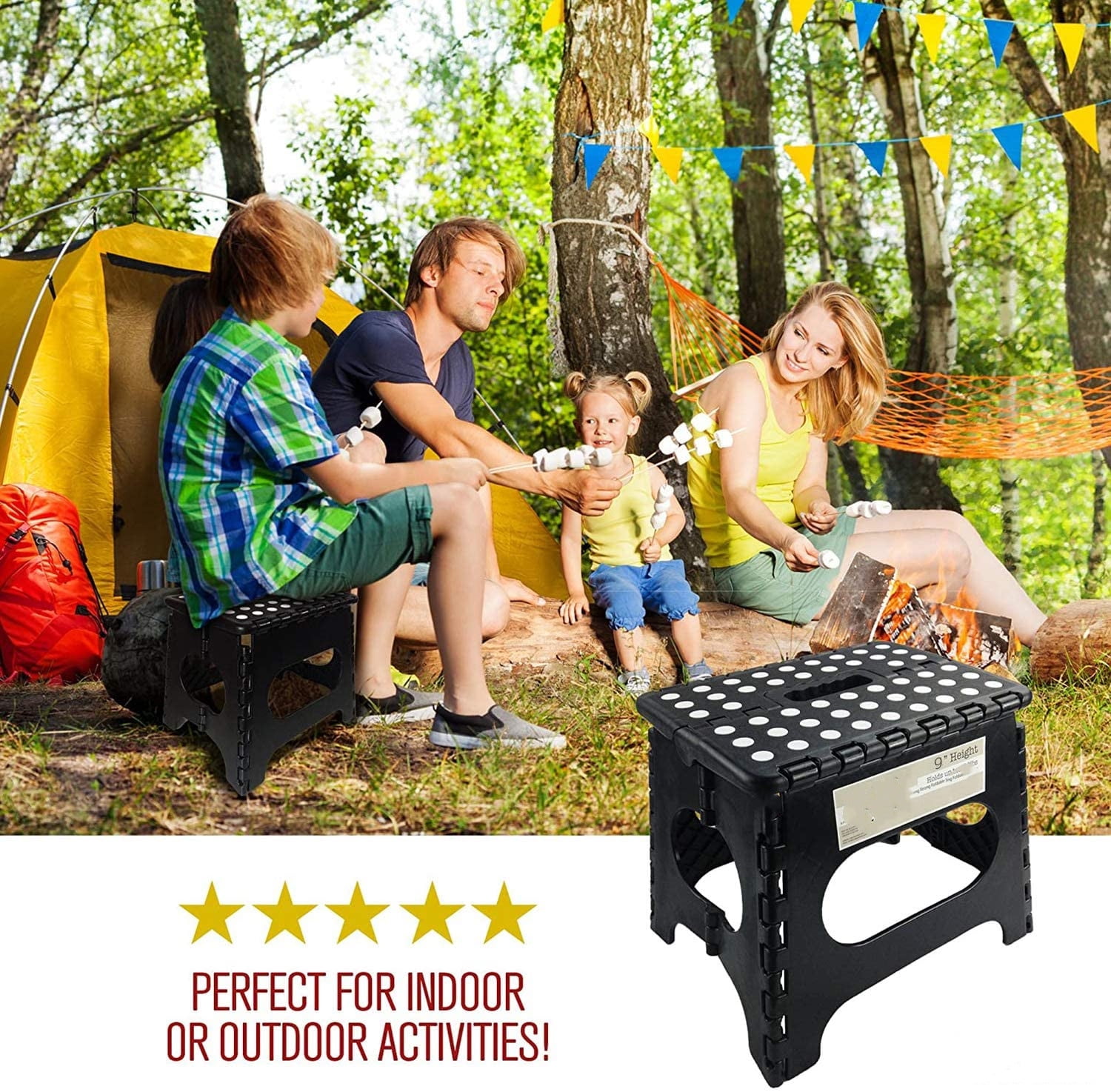 Details about   Folding Step Stool 9 inch Height Foldable Stool For Kids & Adults Kitchen Gar 