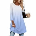 thumbnail image 5 of PUMISAS Long Tunic Tops For Women Loose Dressy To Wear With Leggings Women 3/4 Sleeve Pullover Tops Casual Crew Neck Blouse Fall Shirts S-2Xl, 5 of 5