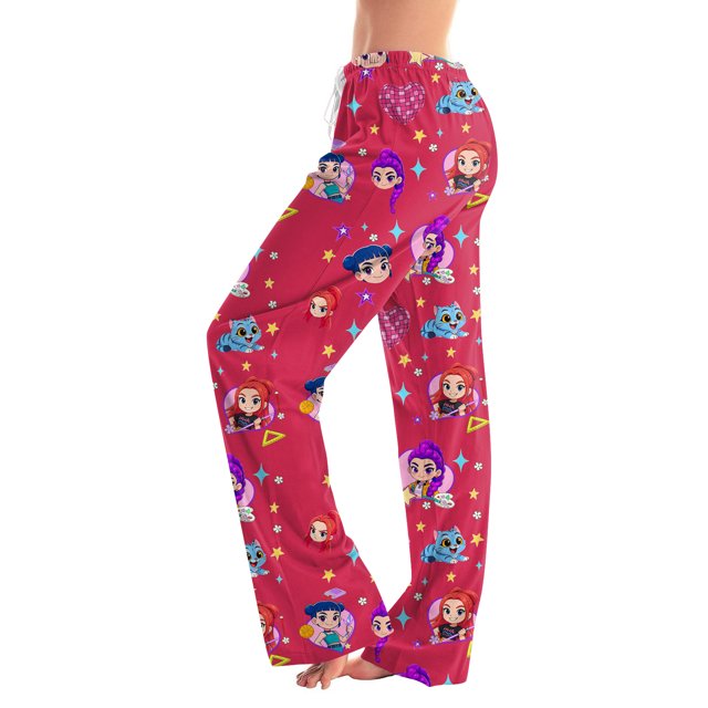 De*mon Hun%ters Pajama Pants for Women Comfy Stretch Lounge Pants, POP Women’s Soft Casual Pjs Sleep Bottoms XL