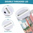 thumbnail image 3 of Yayeee 40oz Stainless Steel Tumbler with Straw and Handle Double-Wall Insulated Travel Water Bottle, Pink Boat, 3 of 8