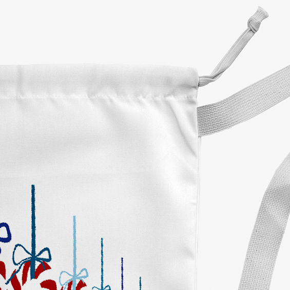 Simply Daisy Canvas Candy Canes 28 x 36 in Blue Laundry Bag