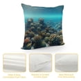 thumbnail image 4 of Orinice Linen Throw Pillow Cover Underwater Scenery Coral Reef and Tropical Fishes Blue Sea Home Decor Pillowcase  Cushion Cover for Sofa Couch Bed and Car White, 4 of 5