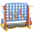 thumbnail image 1 of Qaba Ensemble de Jeu 4 en 1 pour Enfants Jumbo Connect 4 avec Basketball, Lancer de Anneaux, Golf, 1 of 10