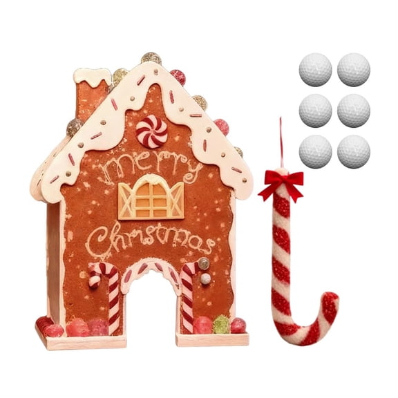 Popular Christmas Gingerbreads Golf Game Set Candy Cane Golf Set for Kids Adult Family Bonding and Outdoor Entertainment
