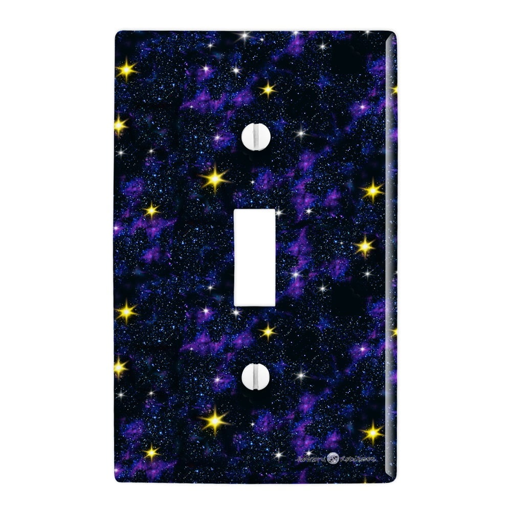 Decoration Double Wall 2-Gang Device Receptacle Purple Way Stars Galaxy Fantasy Owl Animal Light Cover