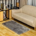 thumbnail image 1 of Rectangular Long Pile Fluffy Rug Area Rugs Faux Fur Plush Shaggy Area Mat Home Bedroom Floor Carpet,White / Grey, 1 of 9