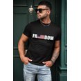 thumbnail image 4 of ABPHQTO Camiseta para hombre con gráfico de la bandera estadounidense Black Freedom para hombre, 4 of 5