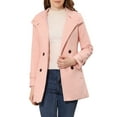 thumbnail image 1 of Abrigo de invierno de longitud media con doble botonadura y cuello alto para mujer Inspire Chic, color rosa, 1 of 6