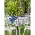thumbnail image 3 of Outdoor Tablecloths with Umbrella Hole & Zipper, Pink Flamingo Round Tablecloth 54 Inch, Green Summer Tropical Botanical Grey Plaid Waterproof Table Cloth, Patio/Pool/Picnic Table Covers, 3 of 8