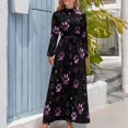 thumbnail image 3 of Vestido largo con estampados de patas rosas, vestidos de moda para mujer, vestido sensual y sexy para mujer, vestido elegante y chic para mujer, 3 of 4
