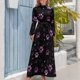 thumbnail image 3 of Vestido largo con estampados de patas rosas, vestidos de moda para mujer, vestido sensual y sexy para mujer, vestido elegante y chic para mujer, 3 of 4