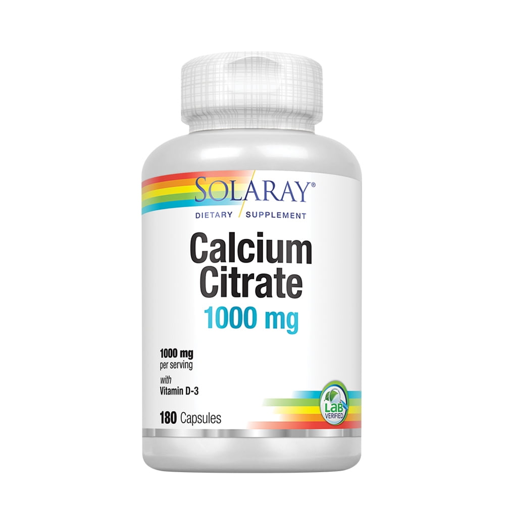 Solaray Calcium Citrate with Vitamin D3 1000mg For Healthy Bones & Teeth, Cardiovascular