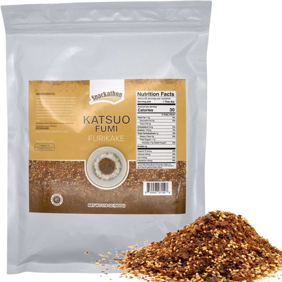 Snackathon Furikake Rice Seasoning, Katsuo Fumi Flavor, 17.6 oz Pouch