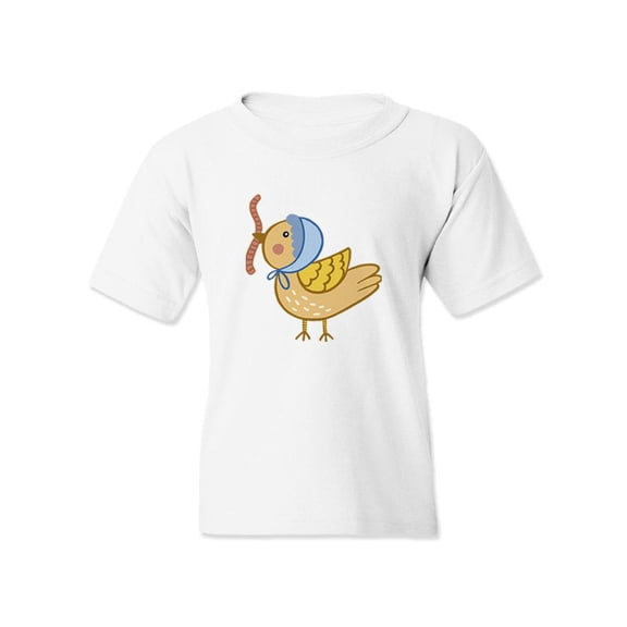 Chicken Eating A Worm T-Shirt Juniors -Image by Shutterstock,  Small