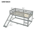 thumbnail image 5 of Aukfa Bunk Bed with Slide, Wood Twin-over-Twin floor Bunk Bed for Kids Bedroom, Gray, 5 of 8