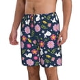 thumbnail image 2 of Cauagu Floral Rabbit Print Men's Swim Trunks,Hawaiian Bathing Suit Swimsuits Beach Shorts with Pockets for Men Quick Dry Swimming Board Shorts-Medium, 2 of 6