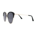 thumbnail image 3 of Womens Classic Retro Gothic Rounded Half Rim Cat Eye Black Gold Solid Black, 3 of 4