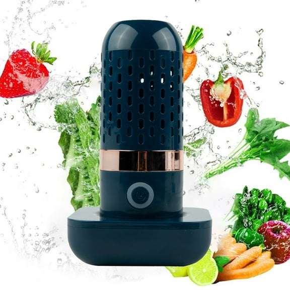 CHENGSI for Fruit and Vegetable Washing Machine, Rechargeable Food Purifier with Double-Layer Electrolysis, Wireless Capsule Cleaner for Fruits, Vegetables, Meat, Tableware, IPX7 Waterproof