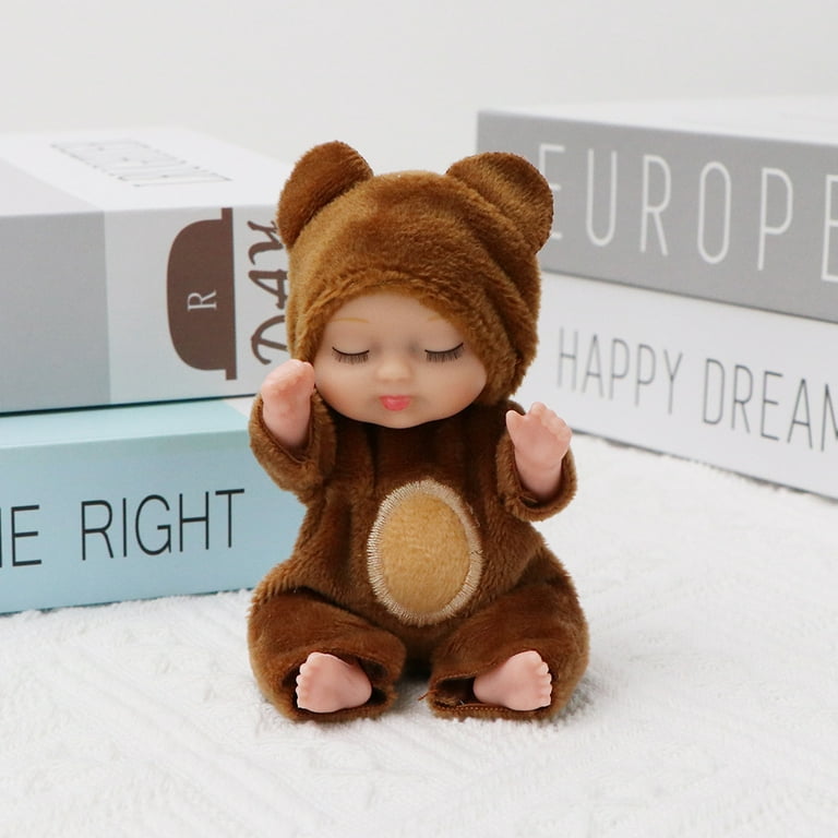 JIFON 8 Pcs 4.3 Mini Lifelike Reborn Baby Dolls Toy Set Realistic Baby  Dolls Tiny Babies with Animal Clothes Gifts for Girls Boys Toddlers Kids 3+