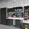 thumbnail image 6 of PetFurnishn Small Wall-Mounted Locking Cabinet Metal Garage Storage Cabinet Hanging Medicine Lockable Steel Utility Floating Tool 14" H Assembly Required Black, 6 of 13
