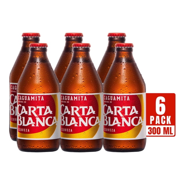 Cerveza clara Carta Blanca caguamita 6 botellas de 300 ml c/u