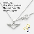 thumbnail image 2 of Collar Corazon Con Alas De Zirconia Para Mujer De Plata 925, 2 of 5