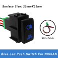thumbnail image 1 of Blue Led 12v Push Button Switch With Wiring Connector Replacement Switch For Nissan Pathfinder Navara Patrol Y61/62 X-trail T31, 1 of 1