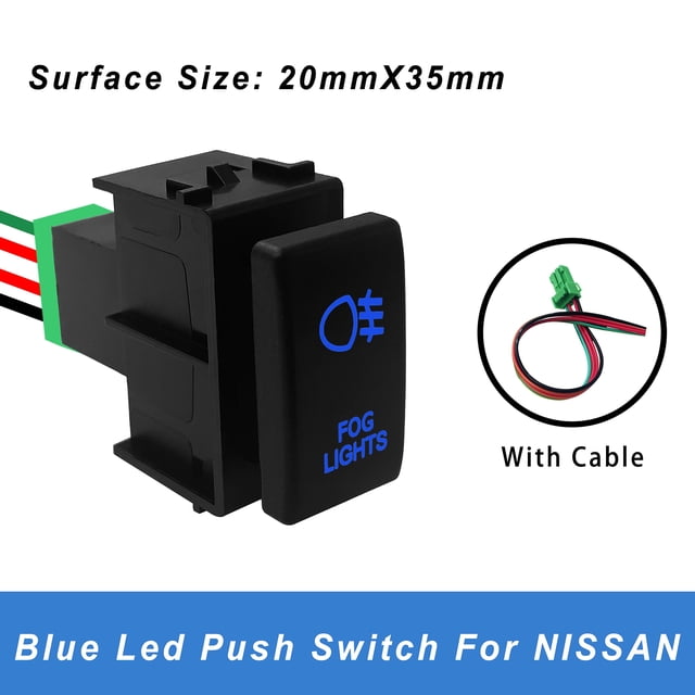 Blue Led 12v Push Button Switch With Wiring Connector Replacement Switch For Nissan Pathfinder Navara Patrol Y61/62 X-trail T31
