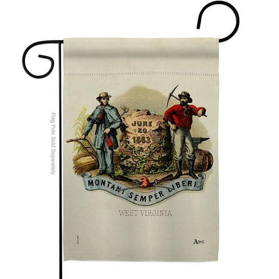 Americana Home & Garden G141254-BO 13 x 18.5 in. Coat of Arms West Virginia Garden Flag with Americana States Double-Sided Decorative Vertical House Banner Yard Gift