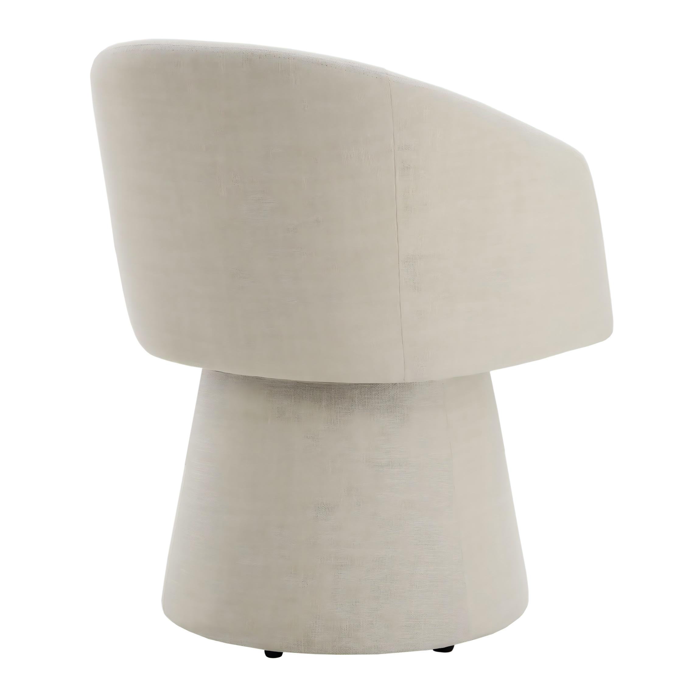 Spruce & Spring Modern Swivel Dining Chair with Sheltering Back and Cushioned Seat No Assembly, Single, Beige