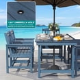 thumbnail image 4 of Erinnyees 7-Piece HDPE Outdoor Dining Set, 66.9" Marble Texture Patio Table with Umbrella Hole, and 6 All-Weather Chairs for Yard Deck Porch, Navy Blue, 4 of 9