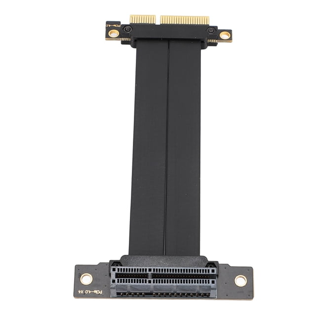 PCIe 4.0 Extension Cable, 16Gbps 180 Degree Male to 90 Degree Female 64 Pin Copper Conductor for PCIe Card, M.2 PCIe Card, Firewire Card, USB PCIe Card