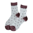 thumbnail image 2 of Gymayou Women Sheer Crew Socks Cute Polka Dot Mesh Socks for Women Transparent Stretchy Socks Coffee One Size, 2 of 2
