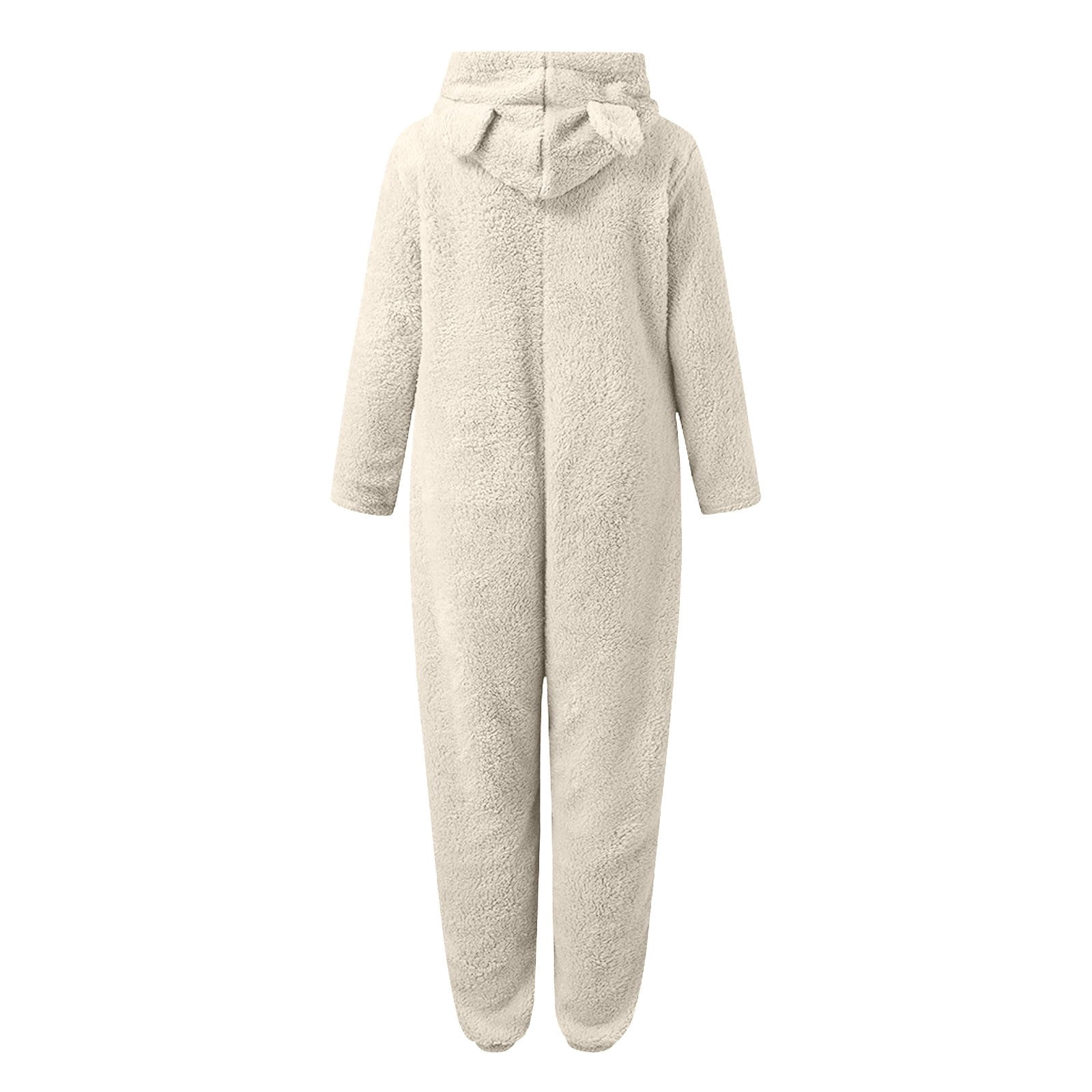 YunPes Girls Fleece Onesie Warm Animal Fleece Bed Jumpsuit Kids Cute Winter Plain Zip Up Long Sleeve Soft Fuzzy Bear Hooded Romper