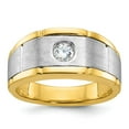 thumbnail image 1 of Diamond2Deal 14K Two-tone Gold Men's 1/4 cttw Diamond Complete Ring Size 10, 1 of 6