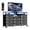 Gray, variant on Kicctian 11 Drawers Dresser for Bedroom with LED Lights & Charging Station,Dresesr Chests of Drawers with Open Shelves,Black