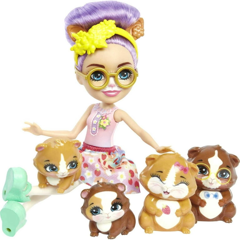 Mattel Enchantimals Family Toy Set, Glee Guinea Pig Doll (6-in) with 4  Animal Figures, Great Gift for 3 to 8 Kids Ages 4Y+ 