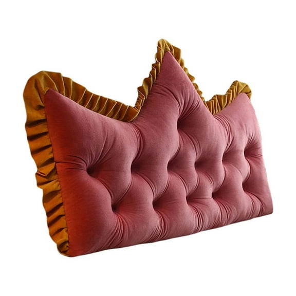 Velvet Headboard Wedge Pillow King Double Size Backrest Cushion for Bed with Removable Washable Cover Bedside Support Bolster Reading Pillow for Daybed Bunk Bed Dorm