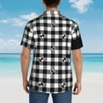 thumbnail image 6 of Balery Anchor Black Tartan Plaid Print Men's Hawaiian Shirts Short Sleeve Beach Shirt Relaxed Fit Vacation Button Down Shirts-Large, 6 of 9
