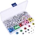 thumbnail image 1 of 1500 Pieces Self Adhesive Wiggle Eyes For Diy Craft Sticker, Halloween Party Decorations, Assorted Sizes, 1 of 3