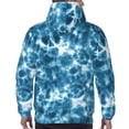 thumbnail image 7 of Pofeuu Blue Tie Dye Print Mens Casual Hooded Collar Drawstring Hoodies Pullover Sweatshirts Casual Long Sleeve Shirts-3X-Large, 7 of 7