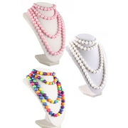 50s Retro Pop Beads Variety Fun Pack - 1 Bag Each Rainbow, Pink, White Beads