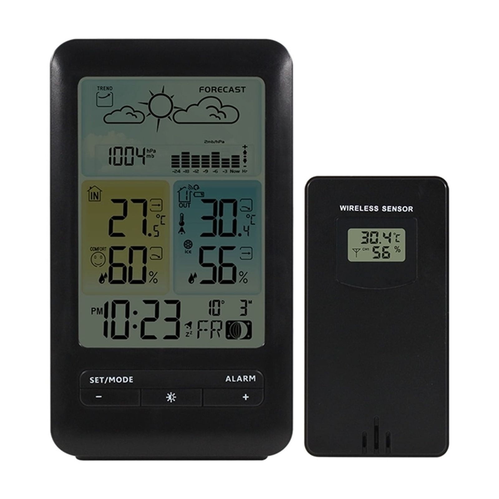 Wireless Digital LCD Weather Station Thermometer Hygrometer Table Electronic Barometer